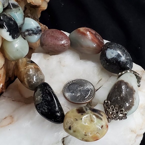 Natural Stones Amazonite Necklace Gift For Woman - Picture 4 of 10